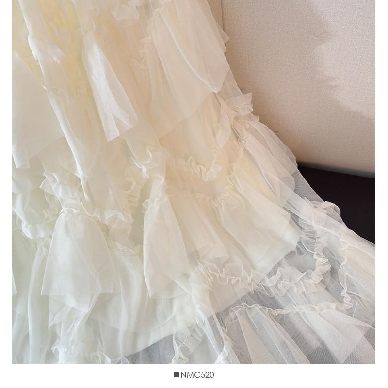 High Waist Ruffle Maxi A-Line Skirt