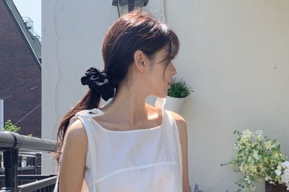 Loose Square-Neck Tank with Tie Straps