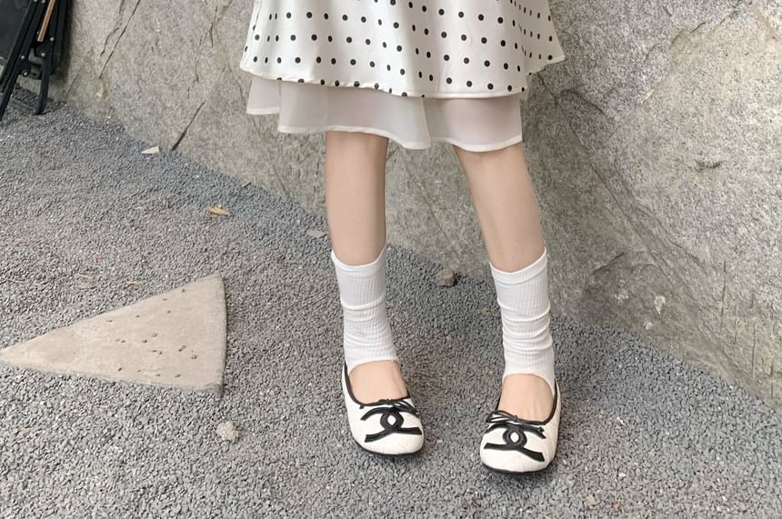 High Waist Polka Dot Overlay Midi A-Line Skirt
