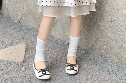 High Waist Polka Dot Overlay Midi A-Line Skirt