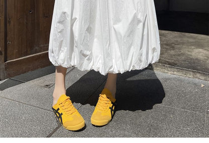 High Waist Plain Midi Skirt