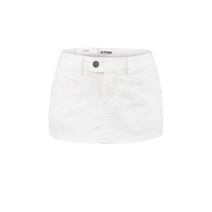 High Waist Mini Pencil Denim Skirt