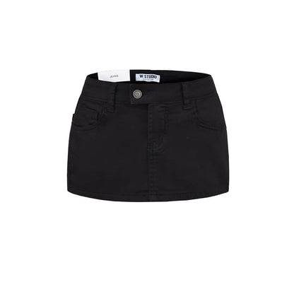 High Waist Mini Pencil Denim Skirt
