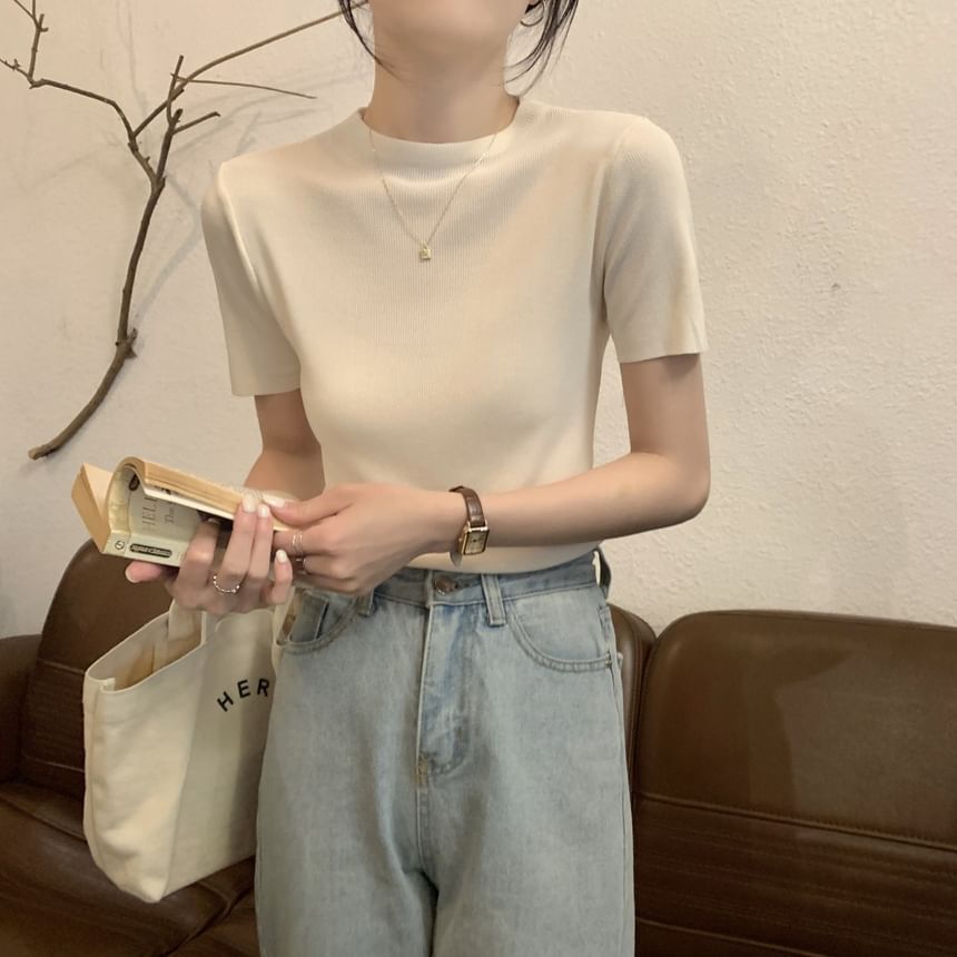 Mock Neck Knit Top