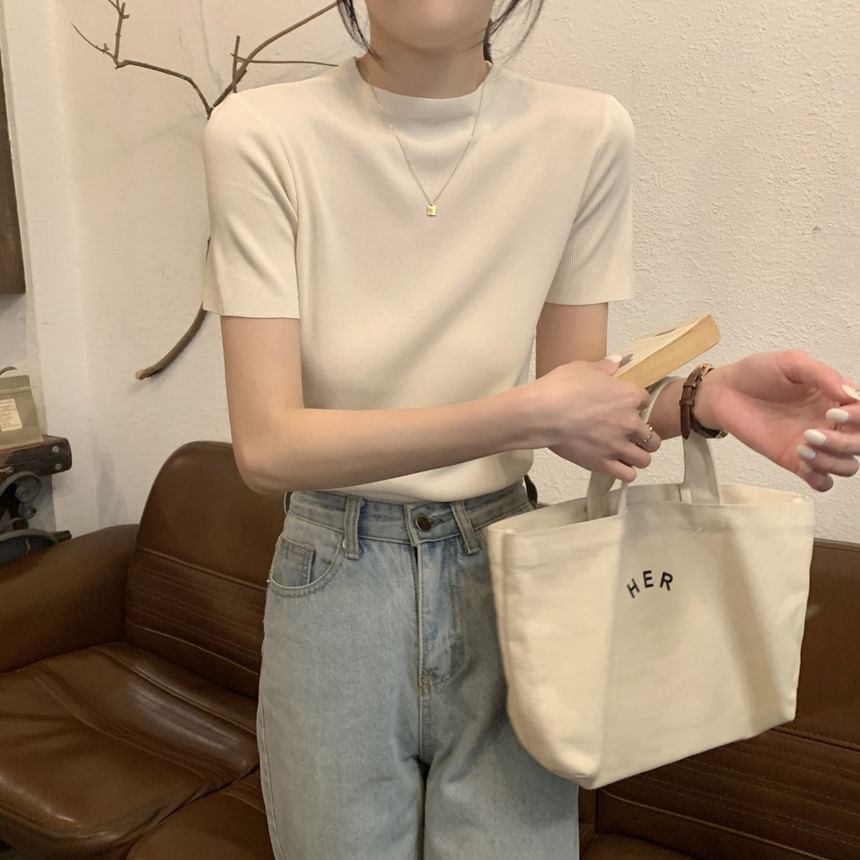 Mock Neck Knit Top