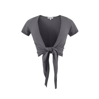 Knot Front Short Sleeve Blouse