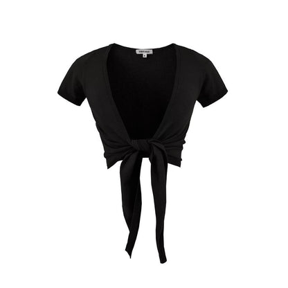 Knot Front Short Sleeve Blouse