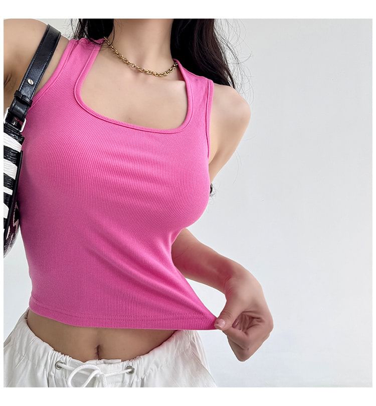 Ribbed Racerback Crop Tank