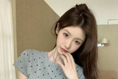 Polka Dot Crew Neck T-Shirt
