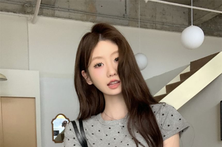 Polka Dot Crew Neck T-Shirt