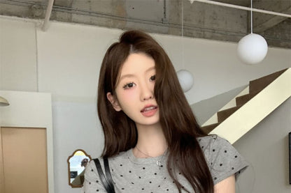Polka Dot Crew Neck T-Shirt