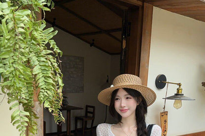 Polka Dot Long Sleeve Tie Front Tee