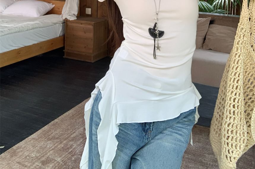 Asymmetrical Ruffle Tee