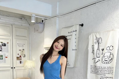 V-Neck Sleeveless Knit Top