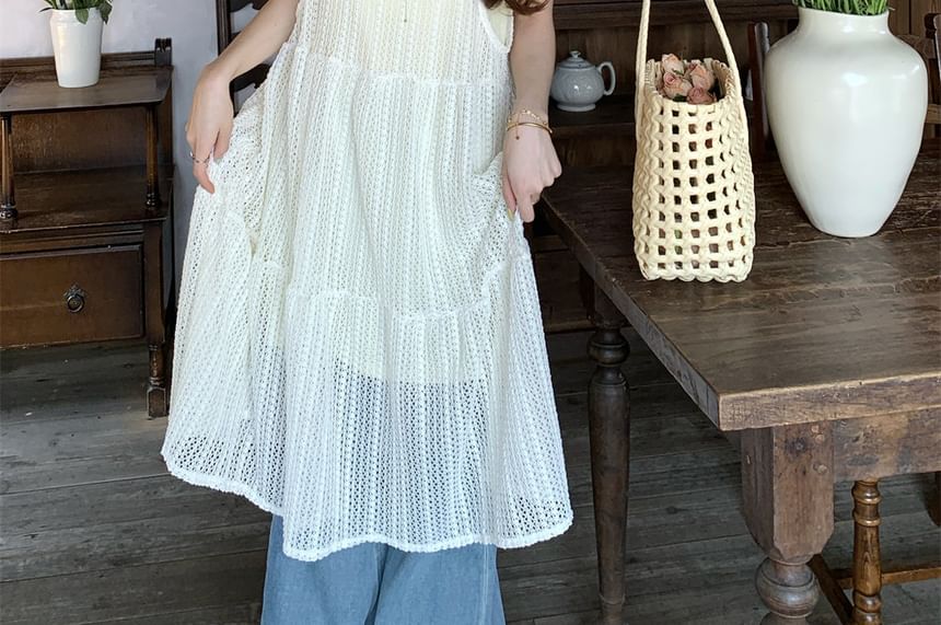 Crew Neck T-Shirt and Scoop Neck Midi Dress