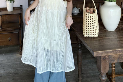 Crew Neck T-Shirt and Scoop Neck Midi Dress