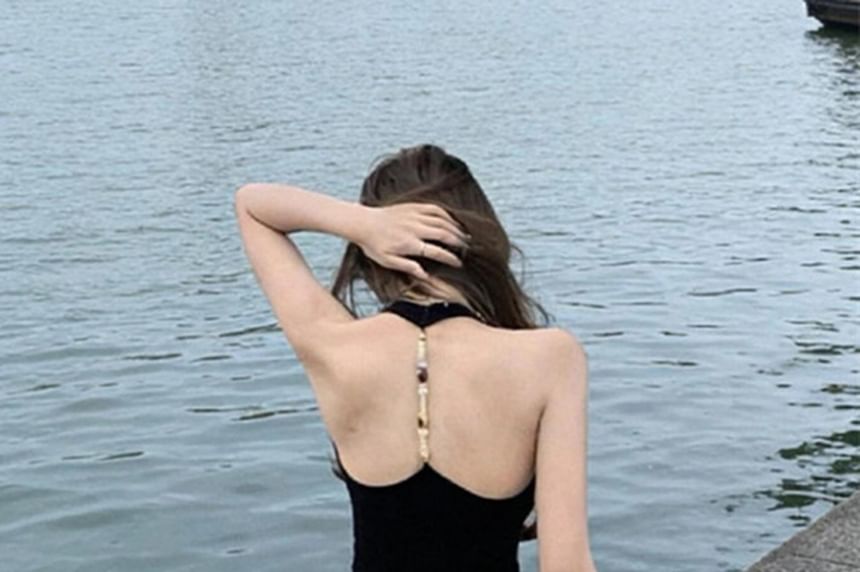 Beaded Open Back Halter Top