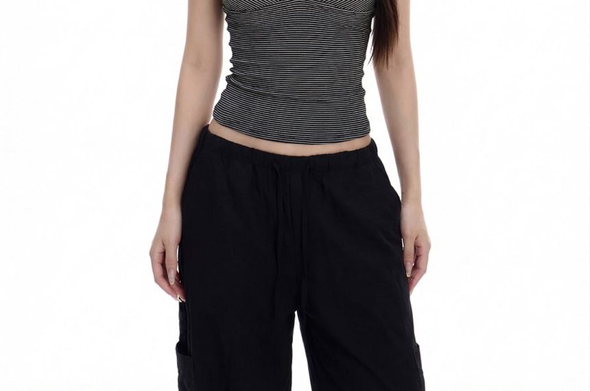 Striped V-Neck Crop Camisole