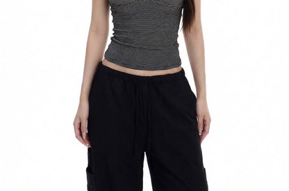 Striped V-Neck Crop Camisole