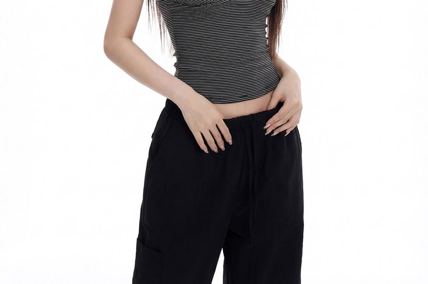 Striped V-Neck Crop Camisole