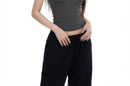 Striped V-Neck Crop Camisole