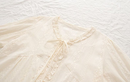 Frill Trim V-Neck Blouse