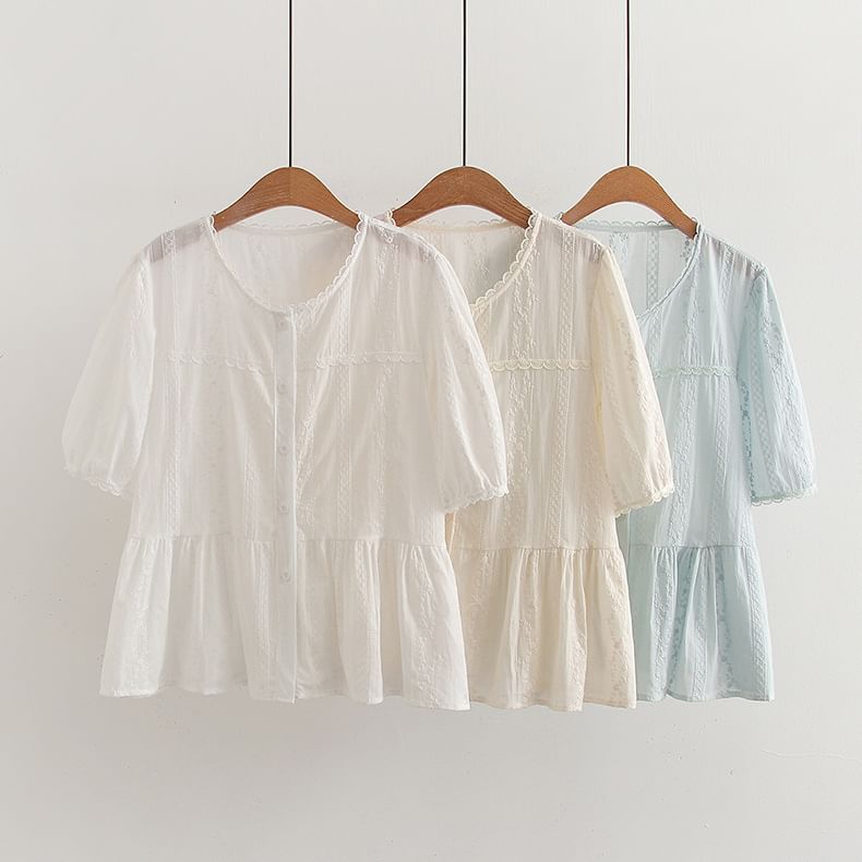 U-Neck Crop Blouse