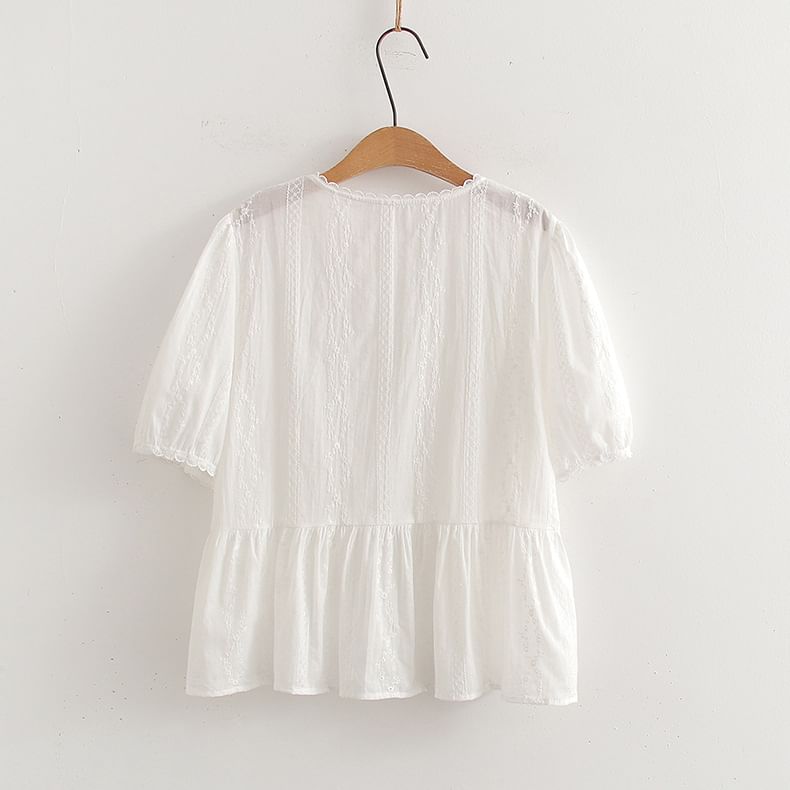 U-Neck Crop Blouse