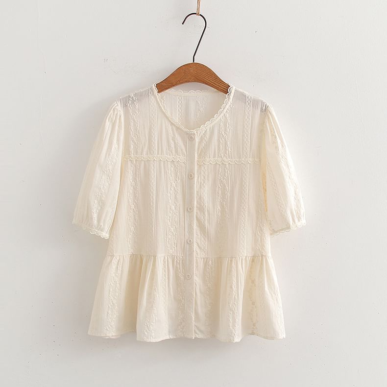 U-Neck Crop Blouse