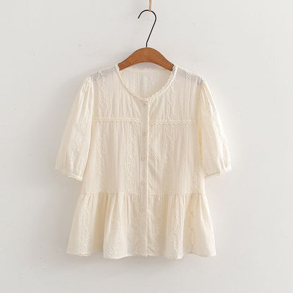 U-Neck Crop Blouse