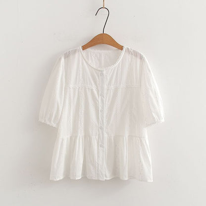 U-Neck Crop Blouse