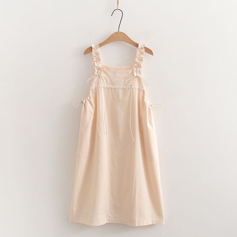Set: Collared Blouse + A-Line Spaghetti Strap Dress