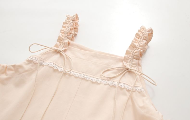 Set: Collared Blouse + A-Line Spaghetti Strap Dress