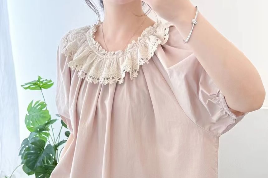 Lace Ruffle Blouse