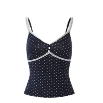 Dotted Lace Panel V-Neck Camisole