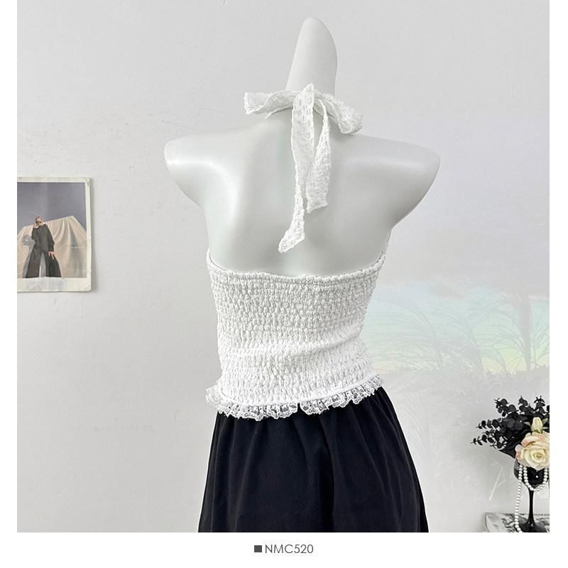 Halter Neck Lace Crop Top