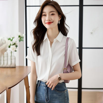 Collared Short Sleeve Button Down Shirt