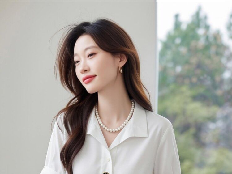 Half Button Collared Short Sleeve Blouse