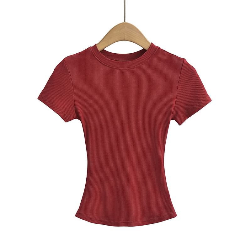 Crewneck Short Sleeve Crop Tee