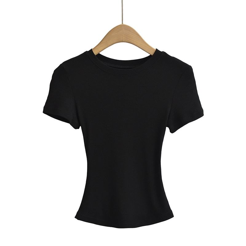 Crewneck Short Sleeve Crop Tee