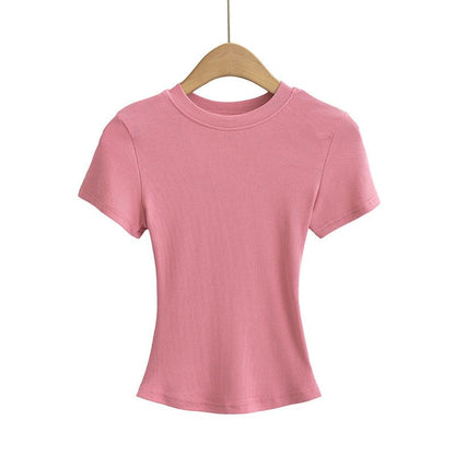Crewneck Short Sleeve Crop Tee
