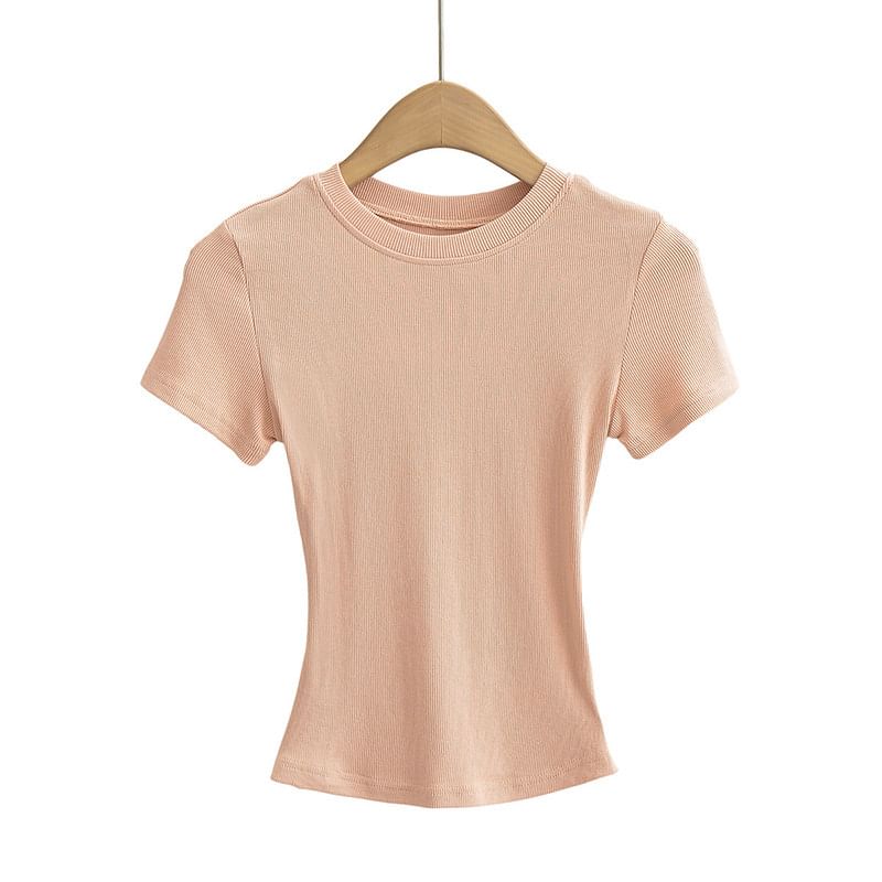 Crewneck Short Sleeve Crop Tee