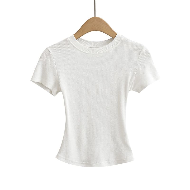 Crewneck Short Sleeve Crop Tee