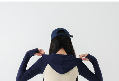 Hooded Raglan Long Sleeve Crop Top
