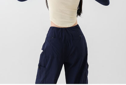 Hooded Raglan Long Sleeve Crop Top