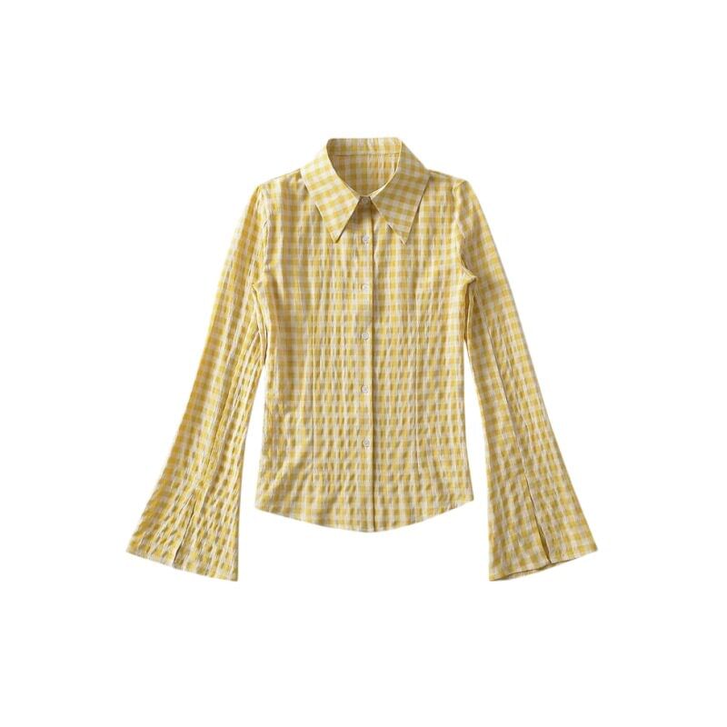 Gingham Button-Up Long Sleeve Shirt