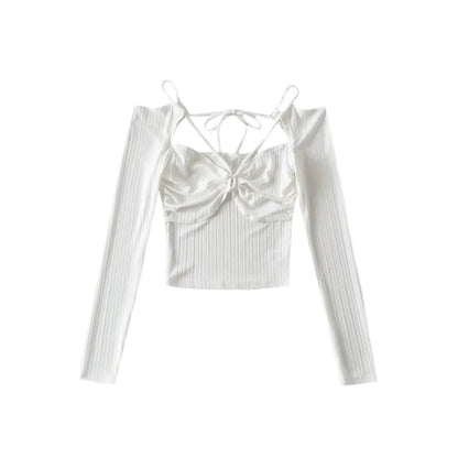 Cutout Long-Sleeve Crop Top