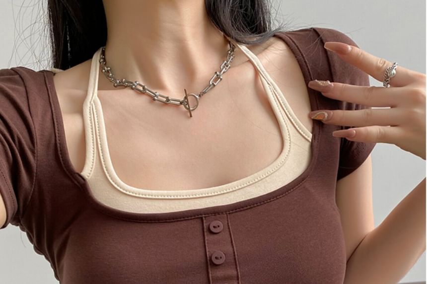 Halter Crop Top Two-Piece Style