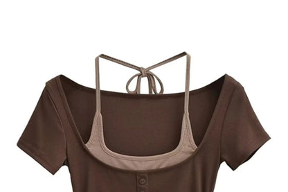 Halter Crop Top Two-Piece Style