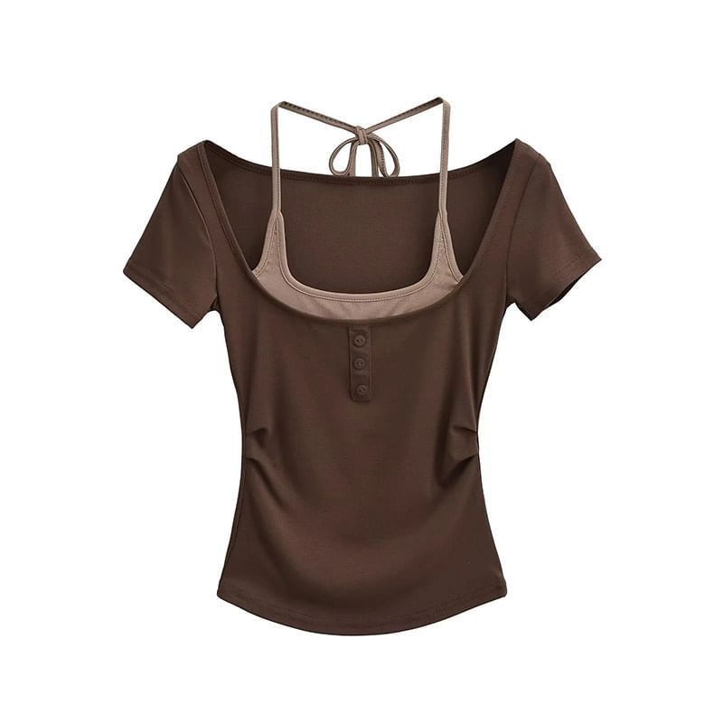 Halter Crop Top Two-Piece Style